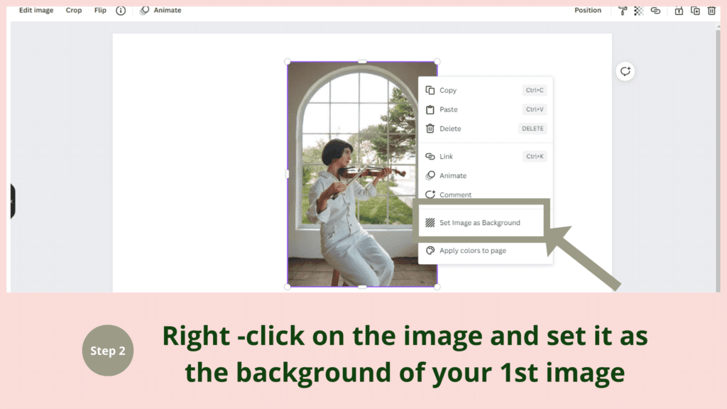 Graphic design tip from Canva, Make the image's backgrounds blur.