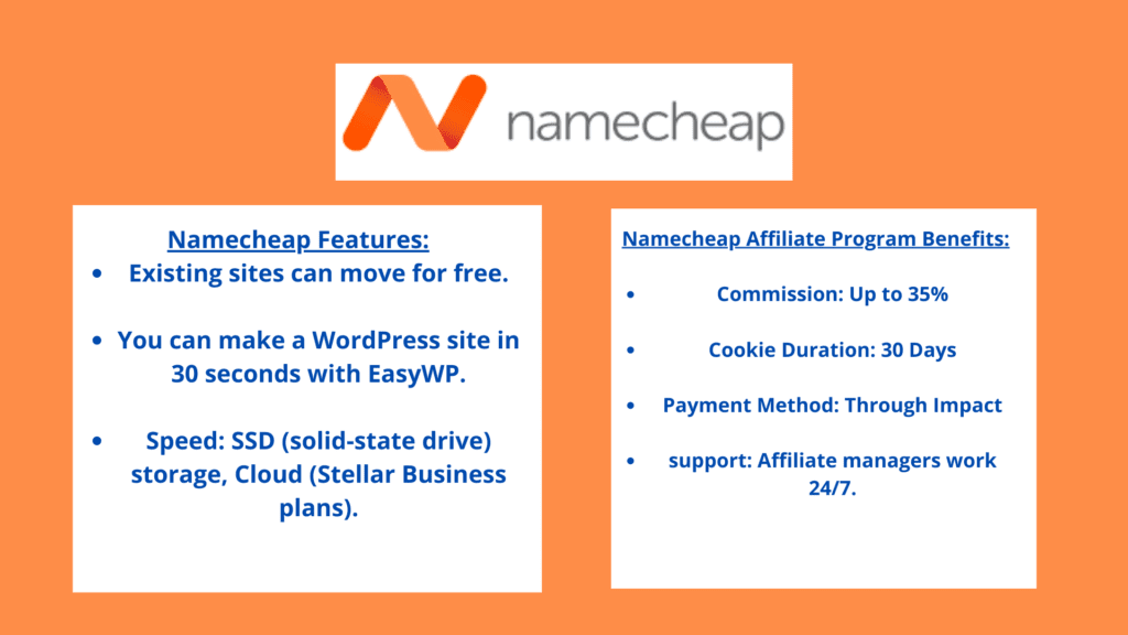 Namecheap Affiliate Program, features