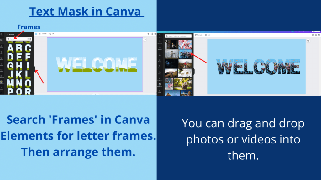 Canva Text Mask is a graphic design tip from Canva.
