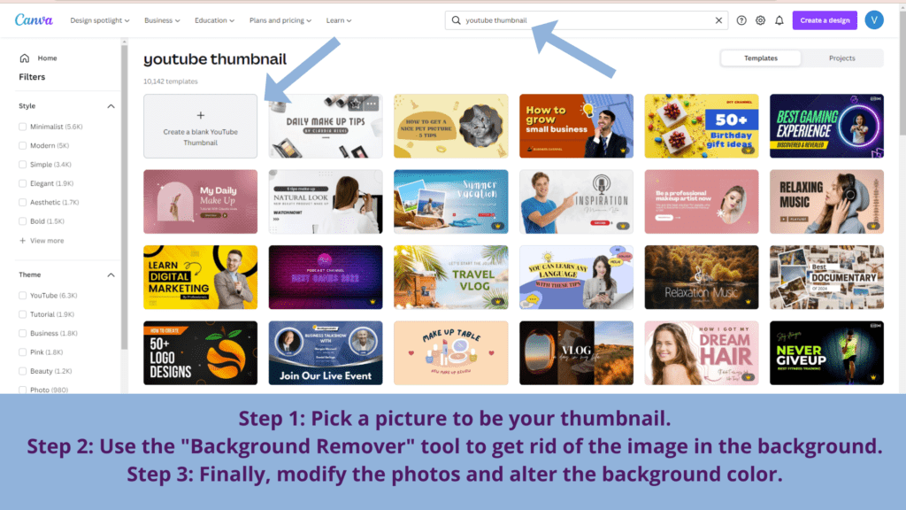 Making a YouTube Customized Thumbnail is a graphic design tip from Canva.